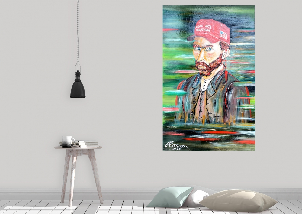 Eternal Van Gogh, Make arts great again, oil on plywood, 30x48 inch, 76x122 cm, SKU 3064 