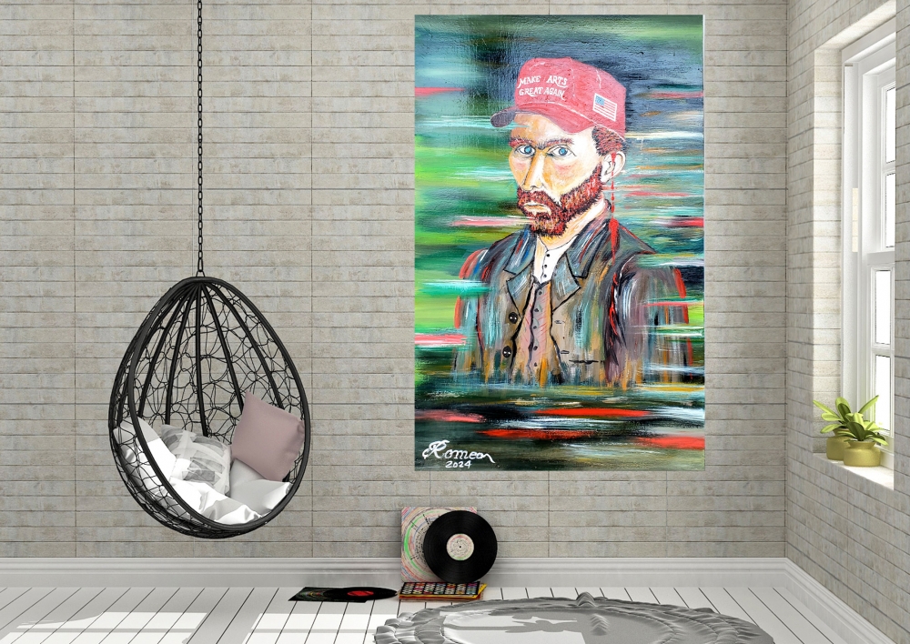 Eternal Van Gogh, Make arts great again, oil on plywood, 30x48 inch, 76x122 cm, SKU 3064 