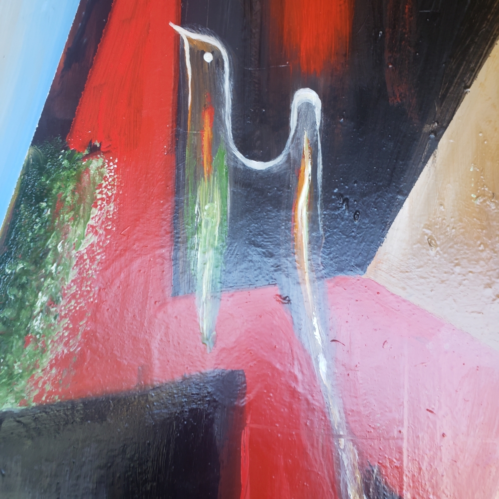 Mythical Birds Phoenix, oil on canvas, 48x48 inch, 122x122 cm, SKU 3080