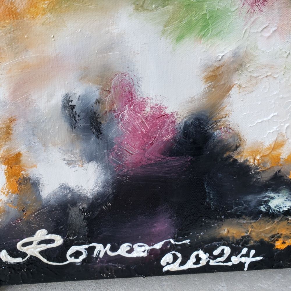 Interference with abstract, oil on canvas, 30x40 inch, 76x101.5 cm