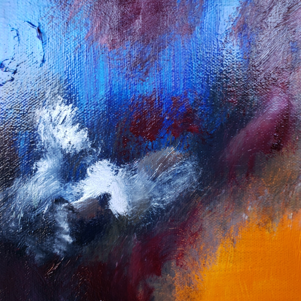 Interference with abstract, oil on canvas, 30x40 inch, 76x101.5 cm