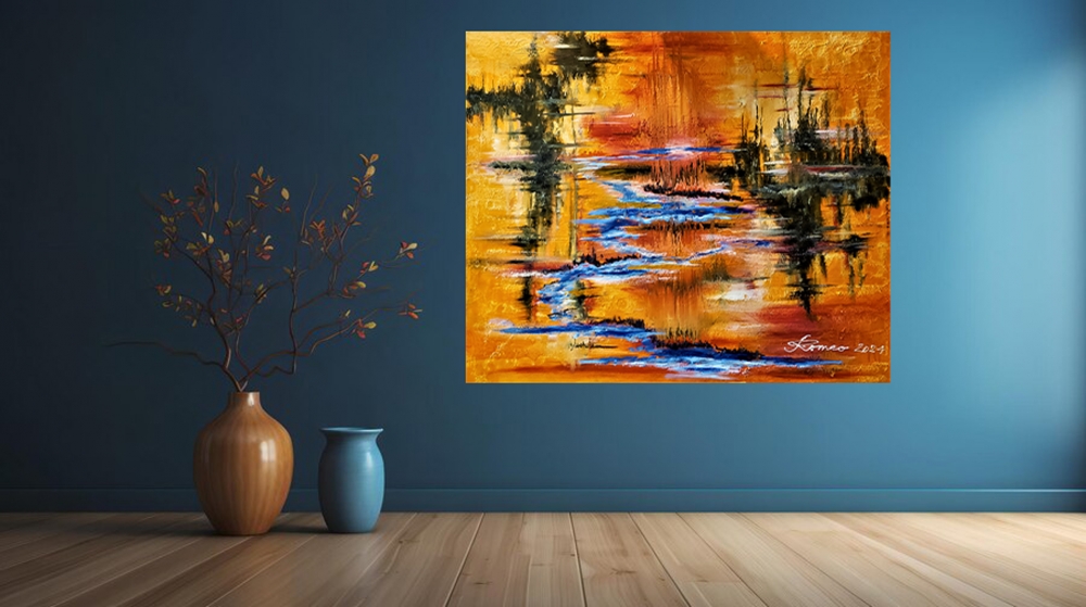 Superb Reflection Astral Autumn, oil on canvas 30x36 inch, SKU 3084