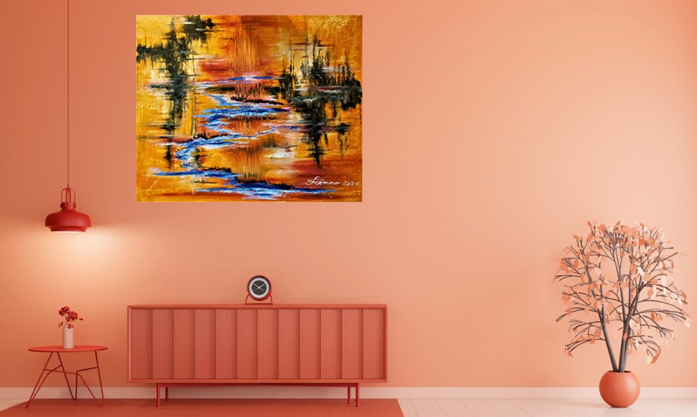 Superb Reflection Astral Autumn, oil on canvas 30x36 inch, SKU 3084