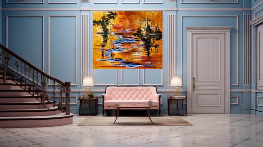 Superb Reflection Astral Autumn, oil on canvas 30x36 inch, SKU 3084