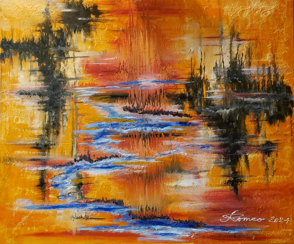 Superb Reflection Astral Autumn, oil on canvas 30x36 inch, SKU 3084