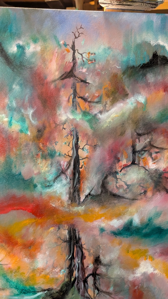  Happiness after Avangard, Hypersonic, Oil on canvas, 36x48 inch, SKU 3086