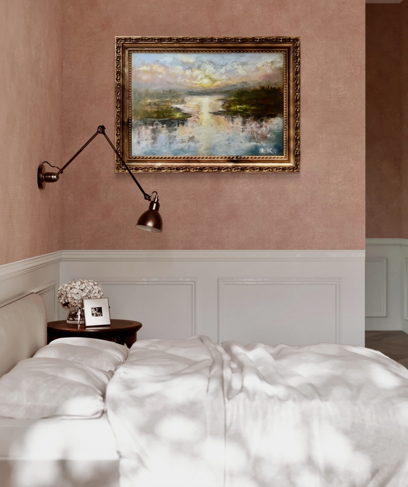 Soft Sunrise Over Calm Waters – Impressionistic Landscape Painting