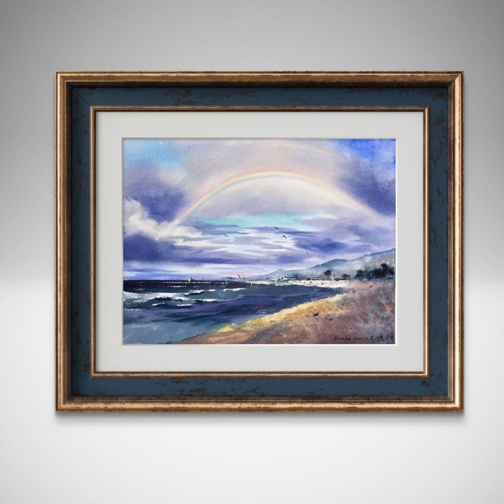 Rainbow over the sea Kites