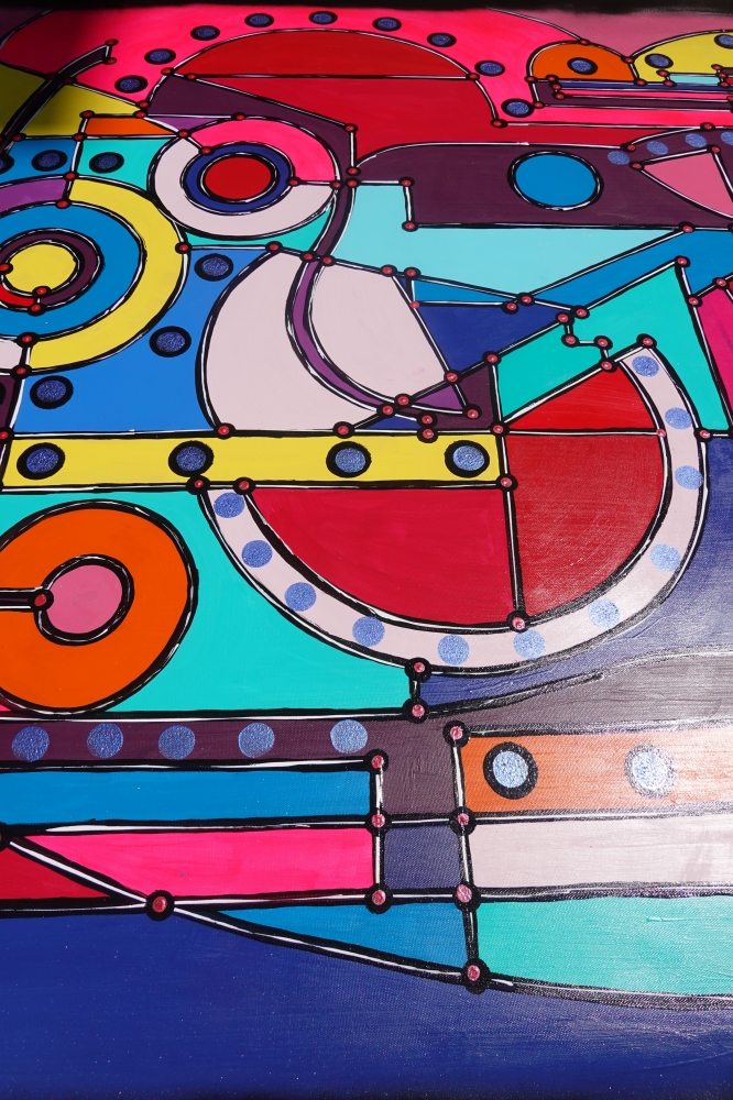 Cubism A1353 - large abstract painting on canvas