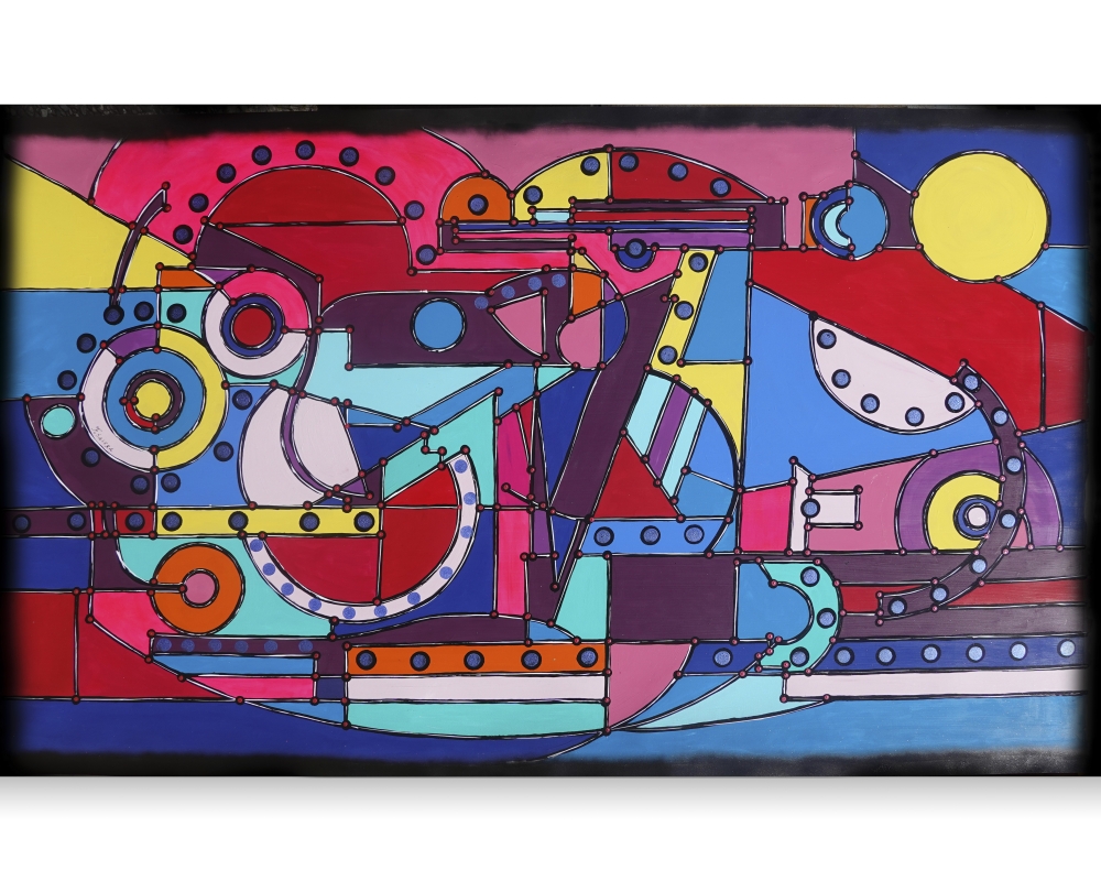 Cubism A1353 - large abstract painting on canvas