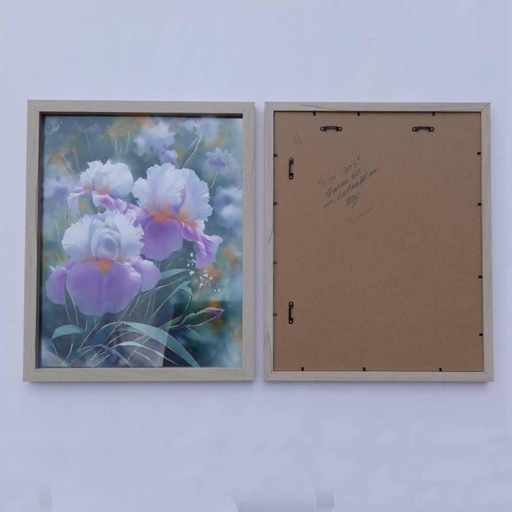 Irises B103 - diptych - framed canvases