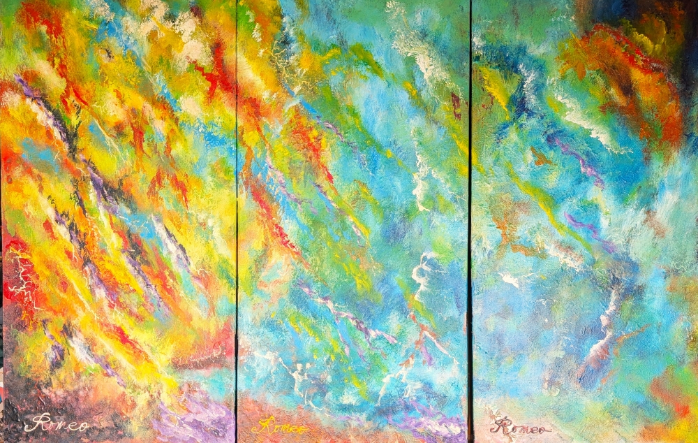 Blue Energy, acrylic on canvas, 36X54inch, 91.5x137.5 cm,  SKU 1031 