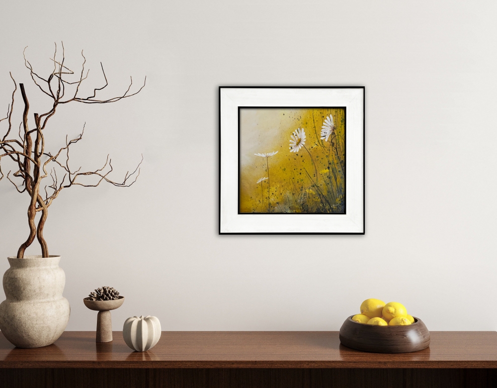 Daisy flowers - misty yellow