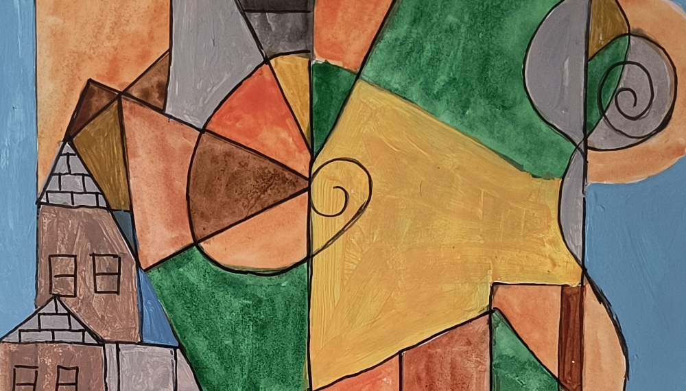 Small Town with steps and swirls.