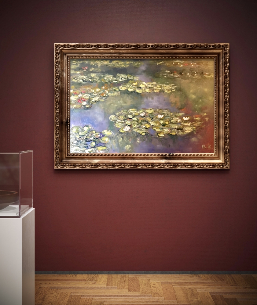 Pond Harmony — Original 80×120 cm Oil Painting on Canvas