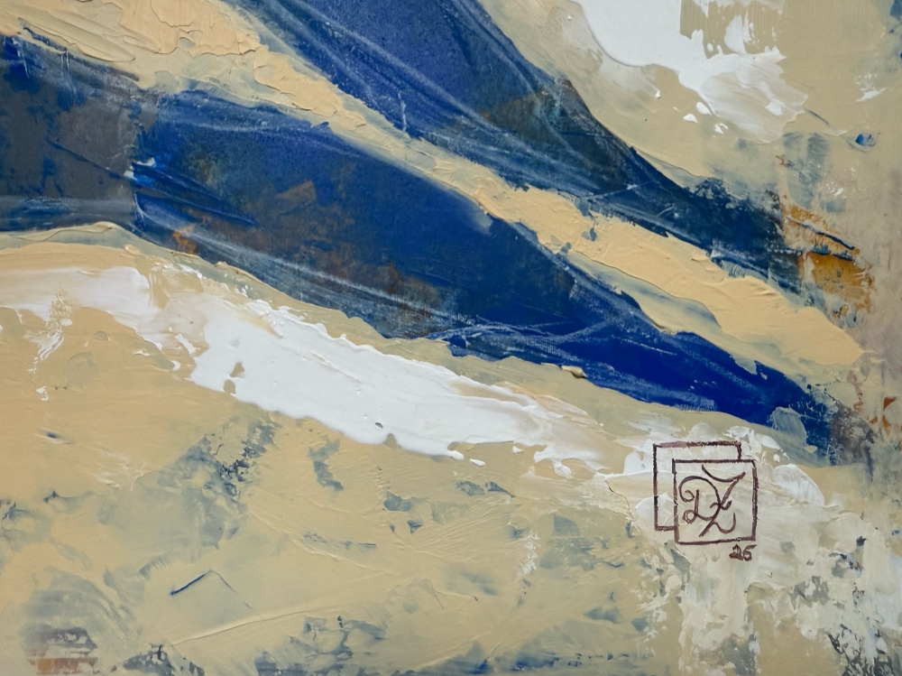 Red Signal Over Blue Ground