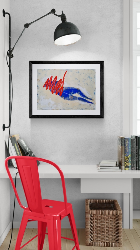 Red Signal Over Blue Ground