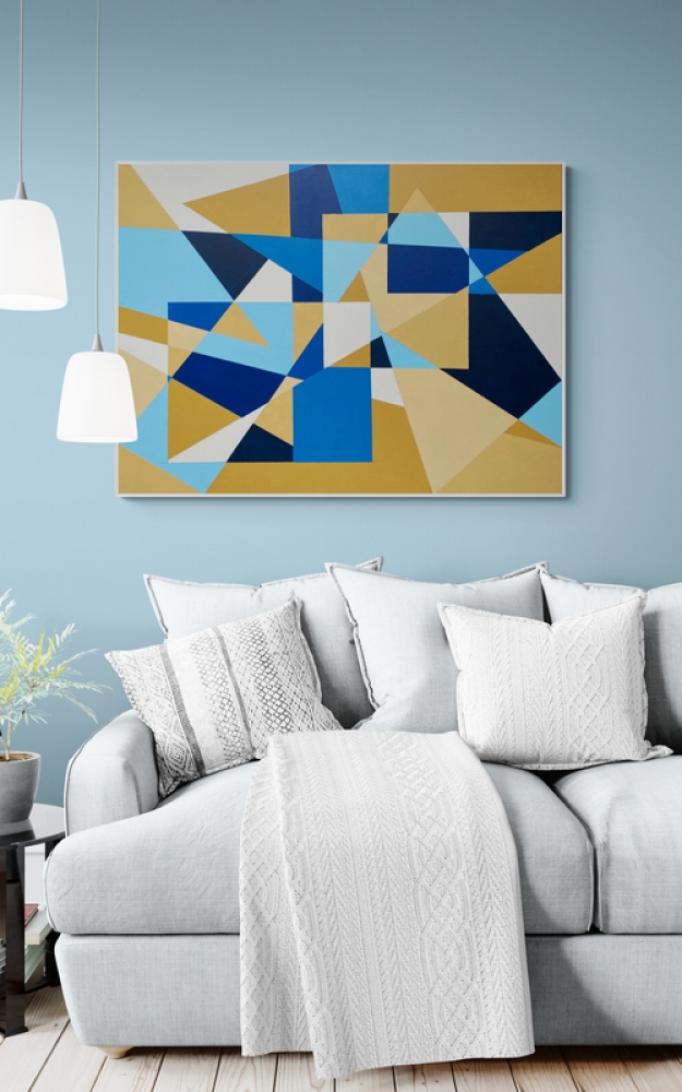 Beige and Blue Geometry