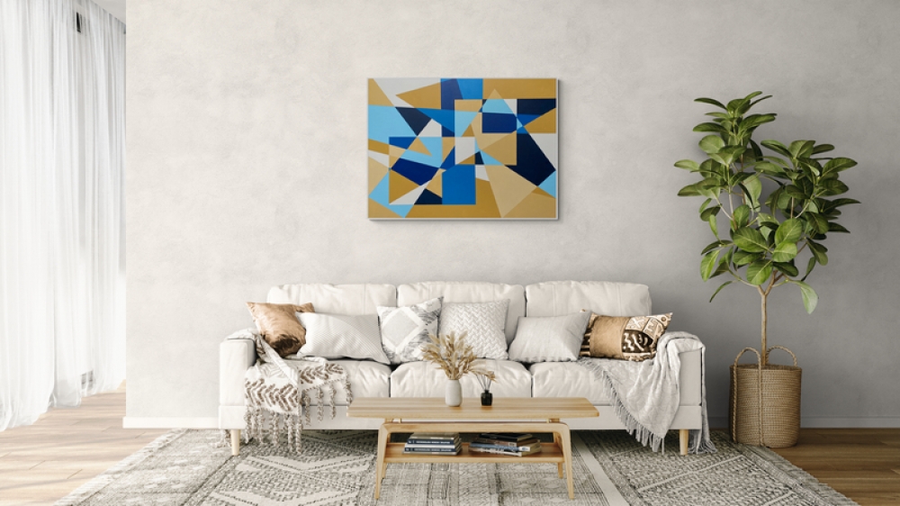 Beige and Blue Geometry