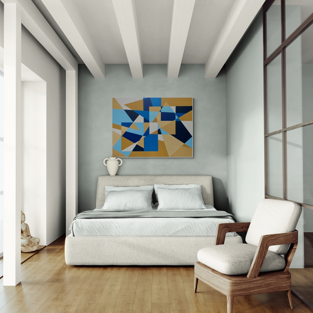 Beige and Blue Geometry