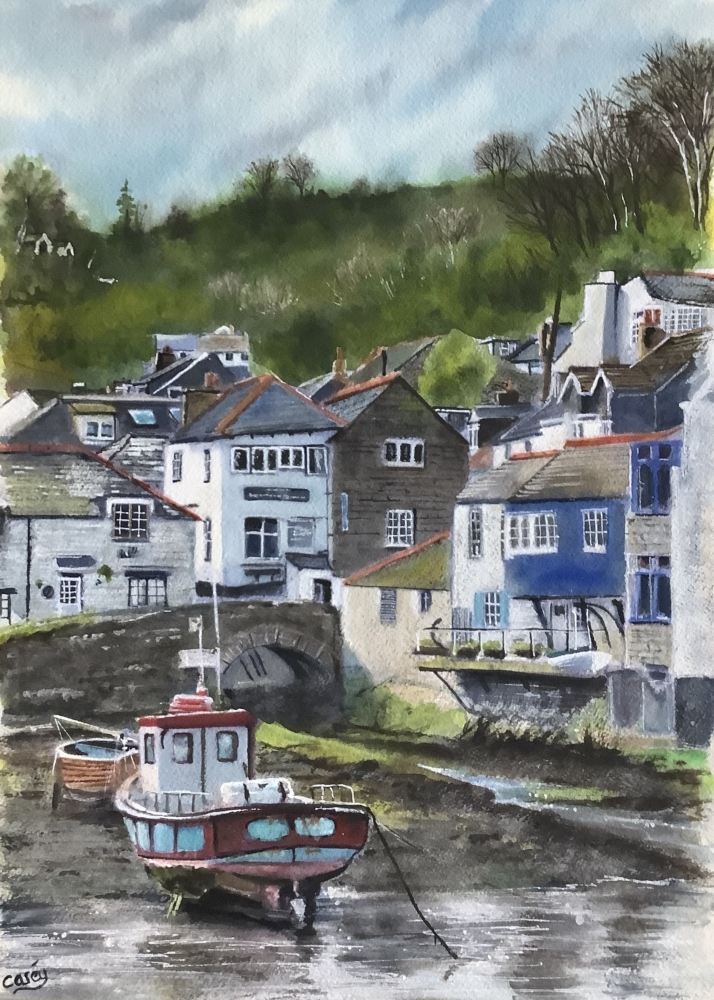 Low tide at a Polperro, Cornwall.