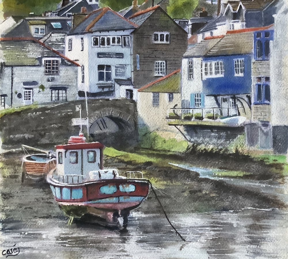 Low tide at a Polperro, Cornwall.
