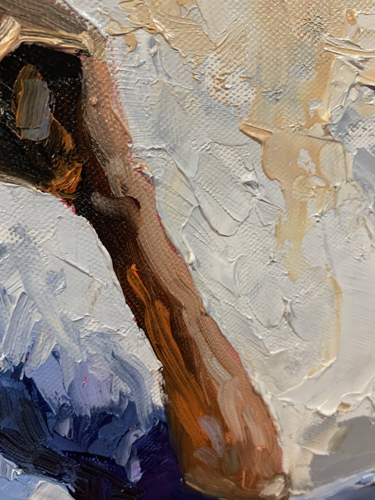 Quiet blue afternoon. Reading woman.