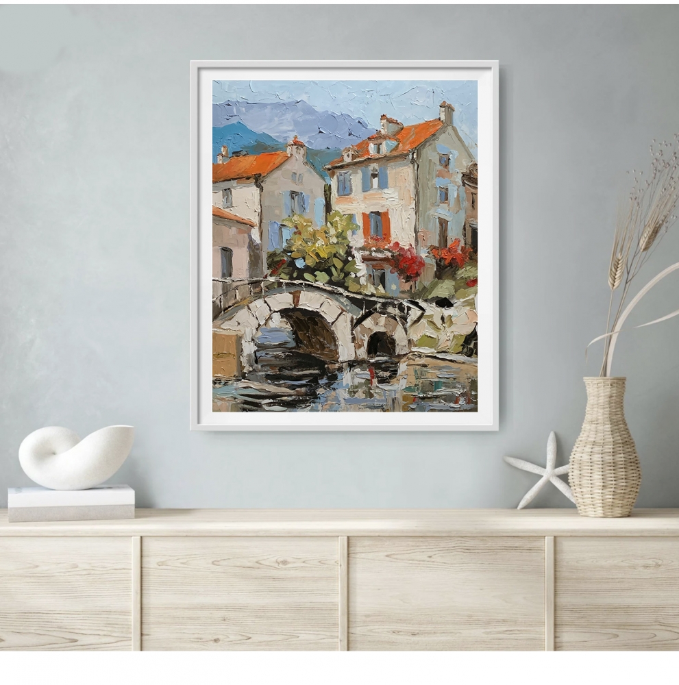 Alpine Town in Autumn Light.