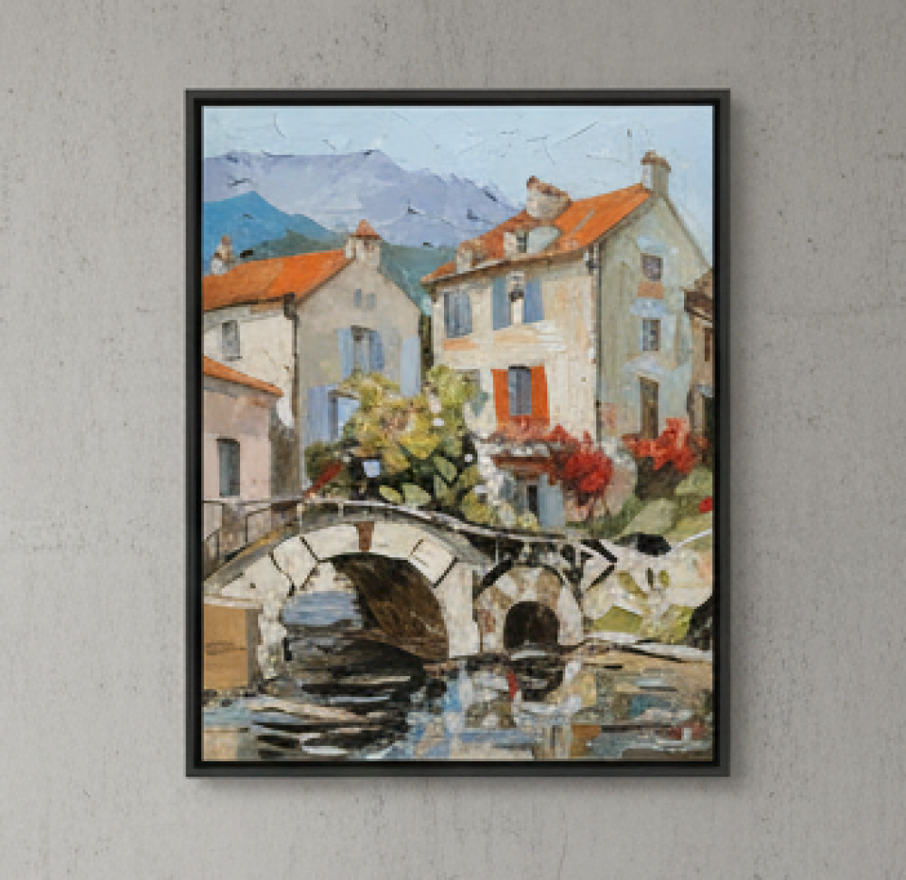 Alpine Town in Autumn Light.