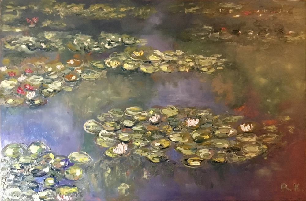 Pond Harmony — Original 80×120 cm Oil Painting on Canvas