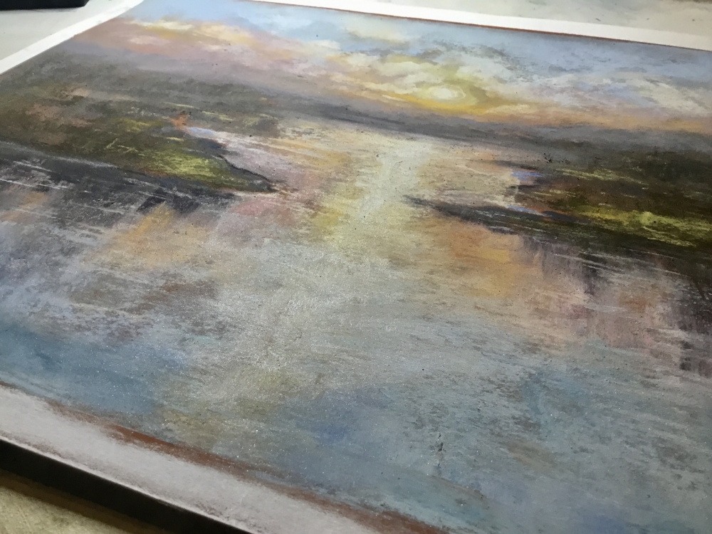 Soft Sunrise Over Calm Waters – Impressionistic Landscape Painting