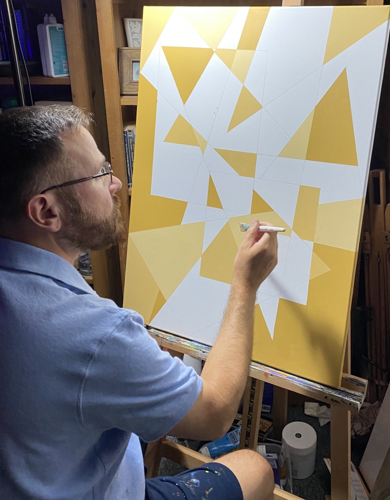 Beige and Blue Geometry