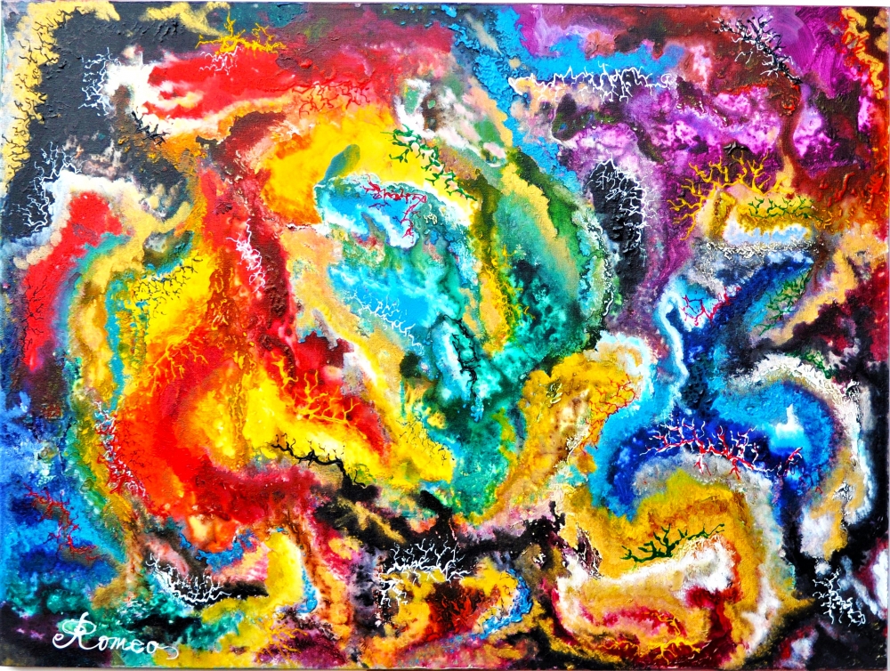 My lovely Galaxy Romeo, acrylic on canvas, 30X40X1.5 inch, 76x101.5x3 cm, SKU 1009 (1)