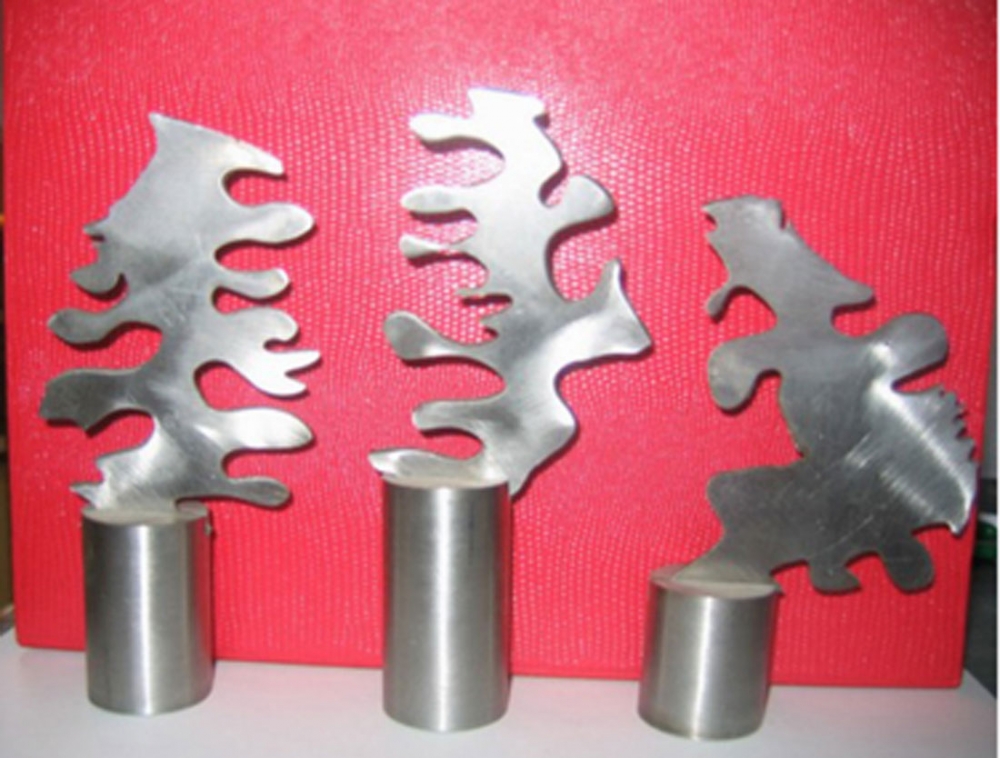 Triplets, stainless-steel, high 6 inch