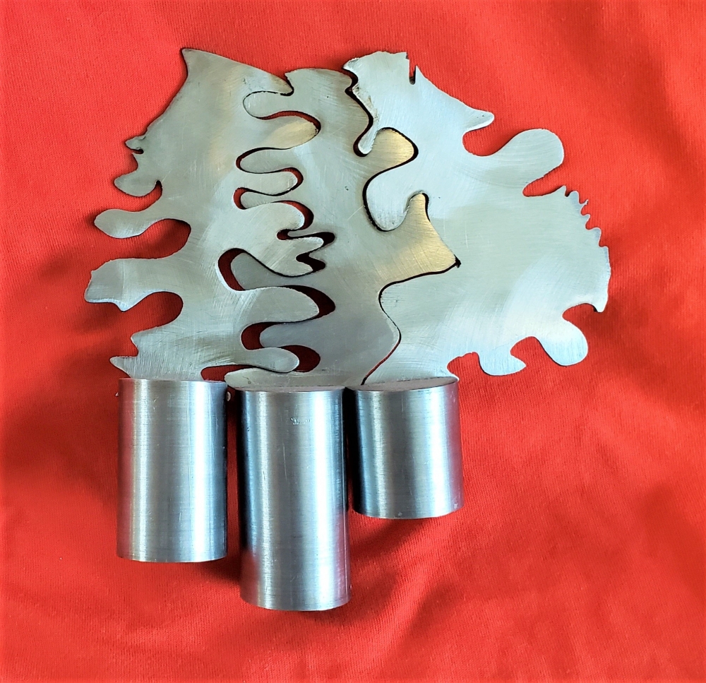 Triplets, stainless-steel, high 6 inch