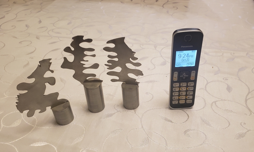 Triplets, stainless-steel, high 6 inch