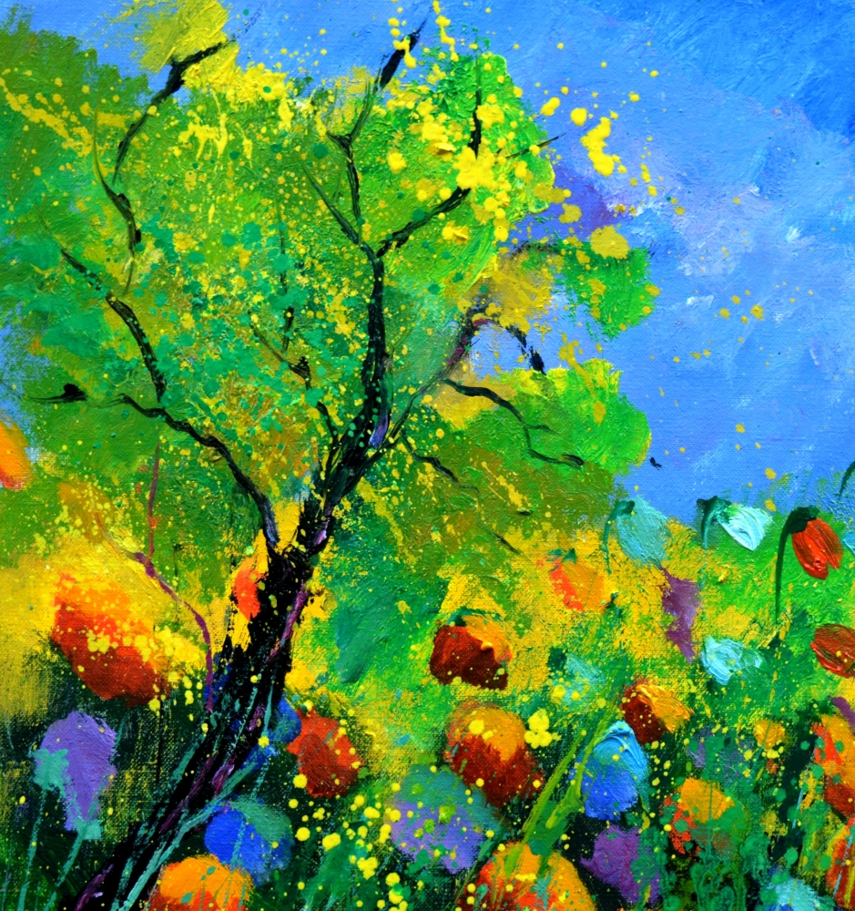 Red poppies in summer 