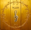 The King Symbols of music, with gold leafs 24 K, 36x36x1.5 inch, 91.5x91.5x4 cm, SKU 1035