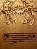The King Symbols of music, with gold leafs 24 K, 36x36x1.5 inch, 91.5x91.5x4 cm, SKU 1035