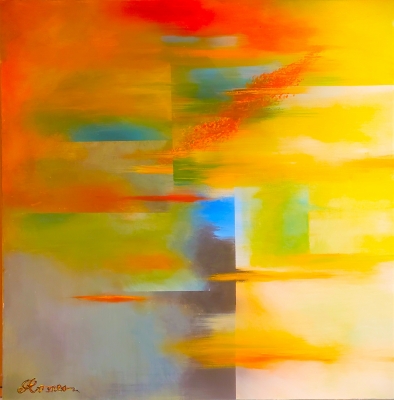 Friendly, acrylic on canvas, 36X36 inch, SKU 1075 