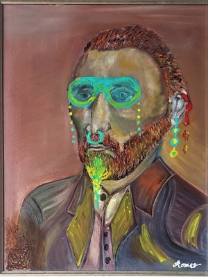 Van Gogh, oil on canvas, with frame, 14x18X1 inch, SKU 3044 