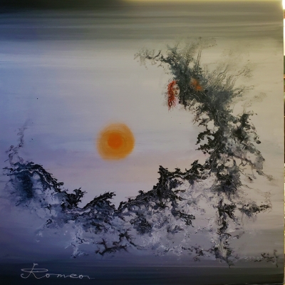 Fata Morgana, oil on plywood, 36x36 inch, 90x90 cm, 36x36 inch, SKU 3055