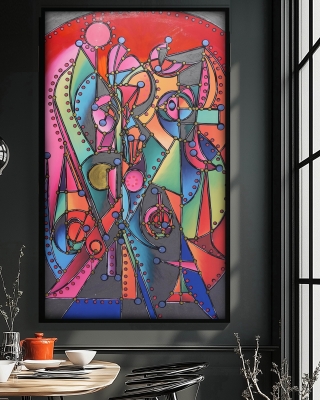 Cubism A1430 - abstract painting on XXL canvas