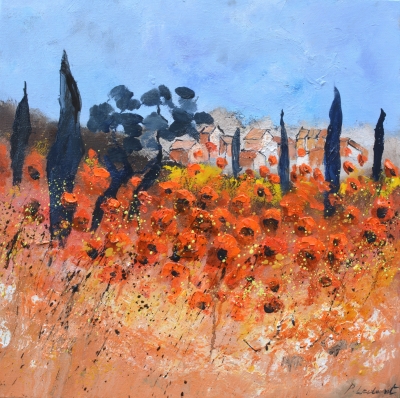 Red poppies in Provence 