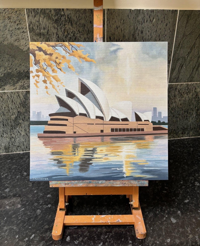 Opera House With Golden Wattle