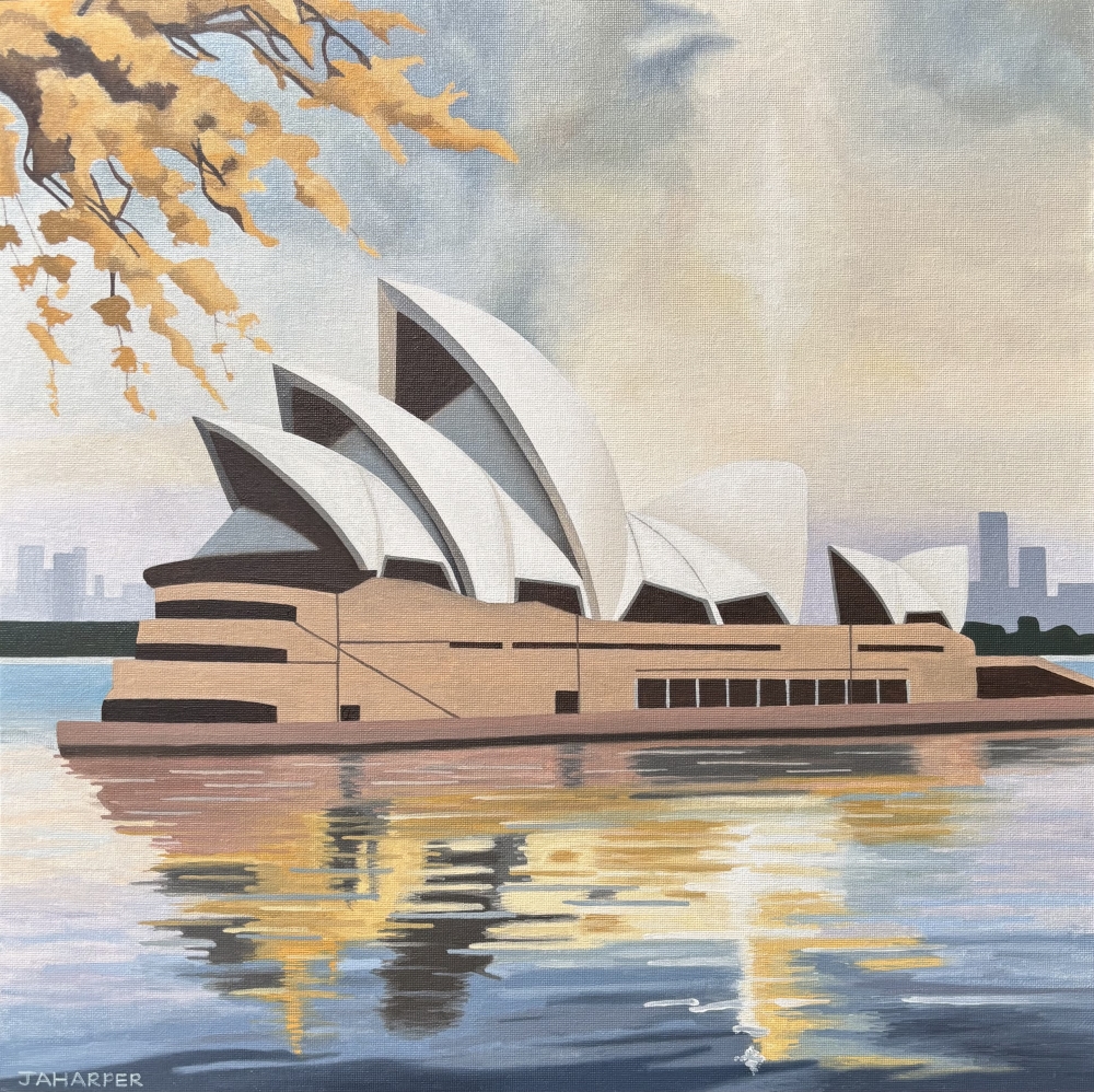 Opera House With Golden Wattle