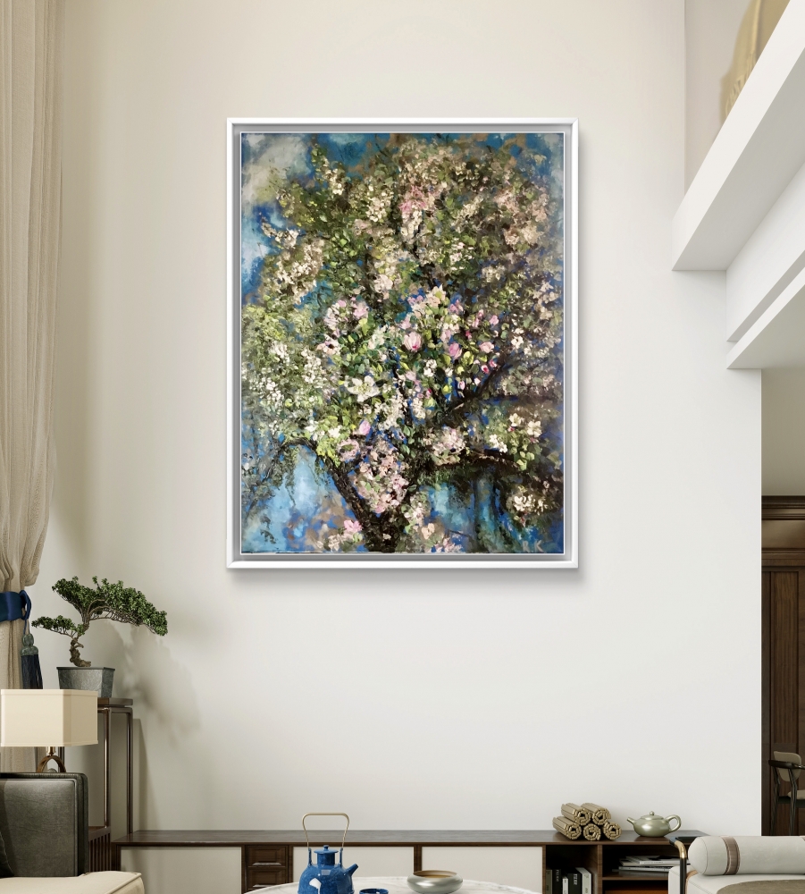 Apple blossom oil painting 