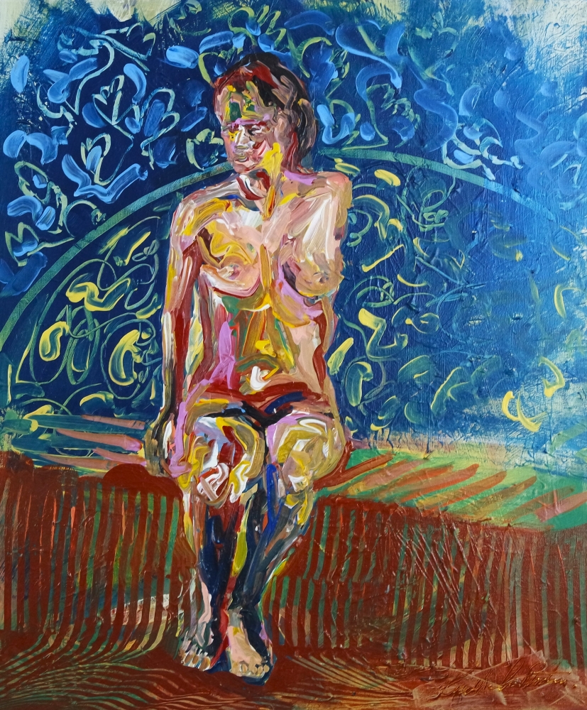 Abstract colourful figurative nude 074