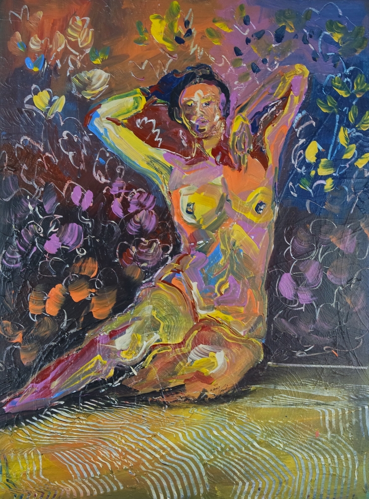 Beautiful colourful figurative nude 904