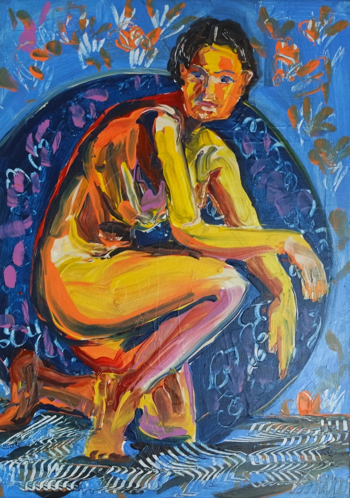 Beautiful colourful figurative nude 909